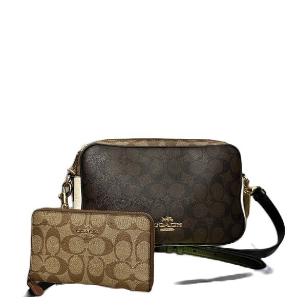 Coach Handbags - Coach Jes Signature Leather Crossbody Camera Bag + matching wallet MSRP $578